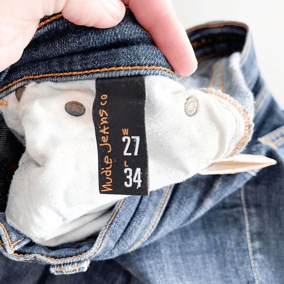 Nudie Jeans Co Womens Tight Long John Classic Denim Skinny Jeans Blue Size 27x34 - Picture 6 of 14